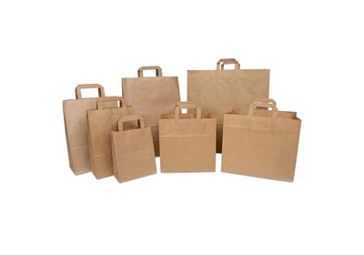 Budget papieren lus draagtas bruin gerecyled Kraft