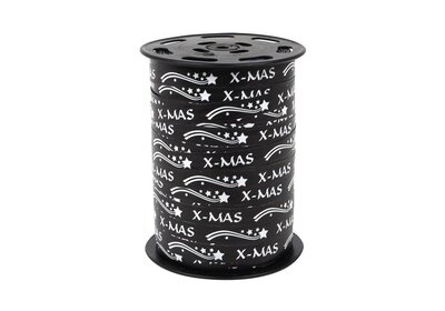 Krullint X-Mas kerstlint Zwart  verpakt á 3 rol € 8,38 per stuk