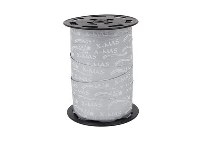 Krullint X-Mas kerstlint Zilver  verpakt á 3 rol € 8,38 per stuk