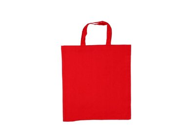 Katoenen Tassen Rood met korte lussen verpakt á 250 stuks