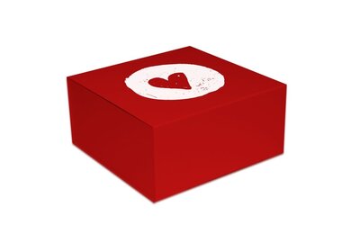 Luxe magneet doos Rood + Glans laminaat   - Heart