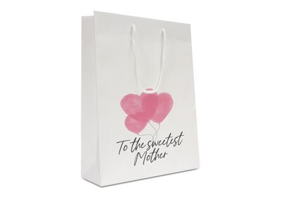 Papieren koorddraagtas Wit Kraft -To the sweetest Mother y