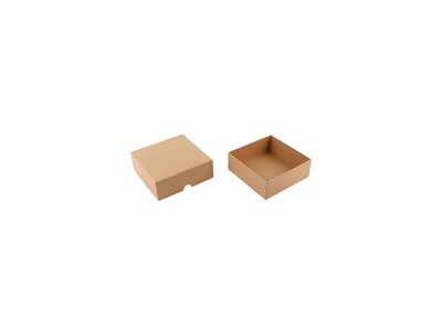 Luxe Kraft Geschenkdozen met deksel  Bruin linnenpersing
