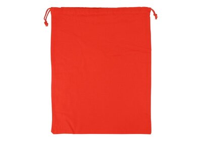 Katoenen Eco zakjes Rood met Trekkoord !!!!!! vanaf € 0,49 per stuk verpakt á 100 stuks