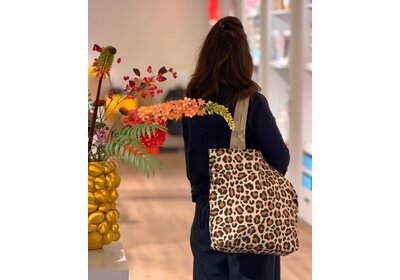 Katoenen Luipaard tote Bags verpakt 25 stuks
