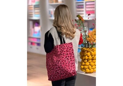 Katoenen Panter tote Bags verpakt 25 stuks