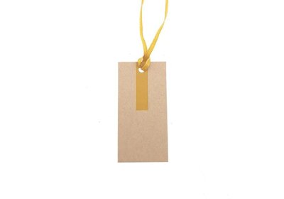 Hangtags met gekleurd lintje Geel