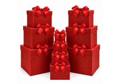 Luxe decoratiedozen met strik Rood