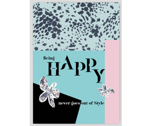 Fzsw015 Style For A While Being Happy Never Goes Out Of Style Wood Pulp Cardboard A6