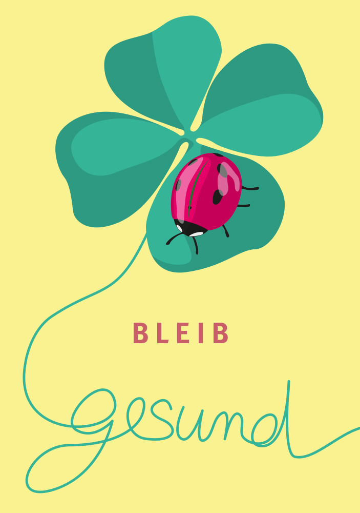 lc008 lucky cards Bleib gesund Postkarte nobis