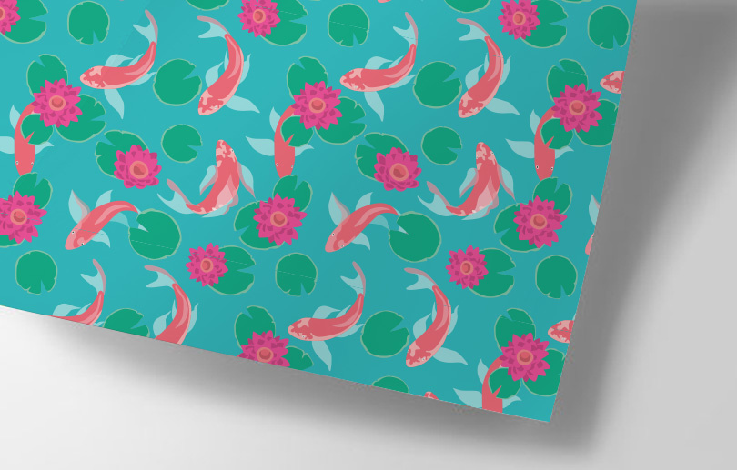 Ha712 Happiness Koi Fische Geschenkpapier Bogen 50 X 70 Cm Nobis Design Postkarten Und Mehr