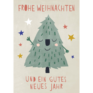 dfx311 | Designfräulein | Smiling Christmastree - Postkarte  A6