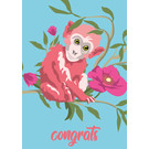 lu161 | luminous | congrats monkey - postcar