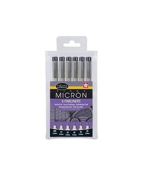 SAKURA Pigma Micron Etui 6 Zwart (POXSDK-6)