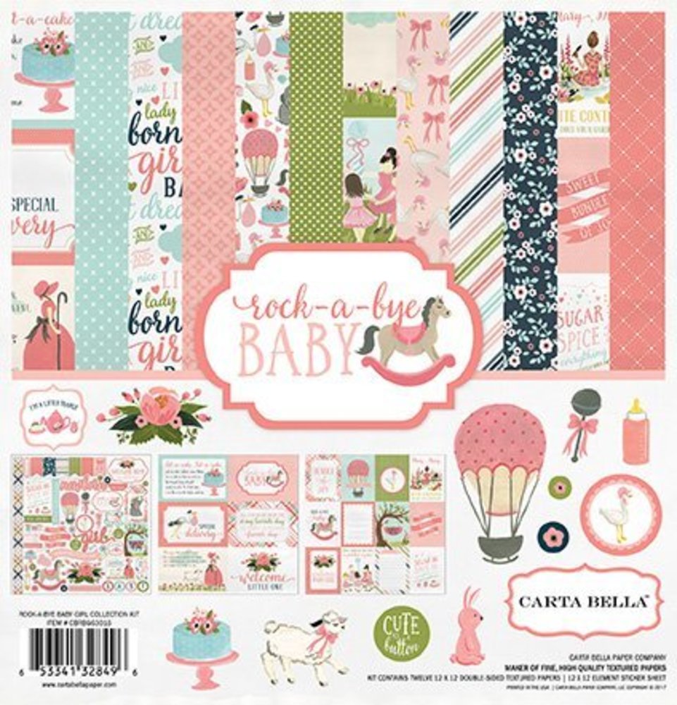 Carta Bella Rock-a-Bye Girl 12x12 Inch Collection Kit (CBRBG63016)