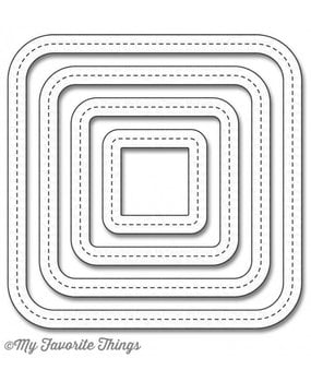 My Favorite Things Single Stitch Line Rounded Square Frames (MFT-1056)