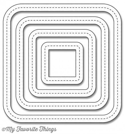 My Favorite Things Single Stitch Line Rounded Square Frames (MFT-1056)