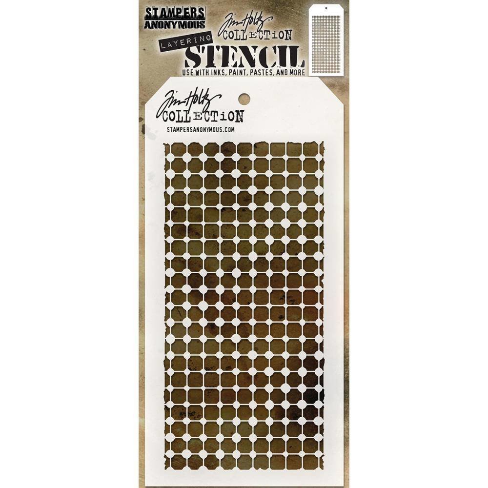 Stampers Anonymous Tim Holtz Grid Dot Layering Stencil (THS083) Stampers Anonymous Tim Holtz Grid Dot Layering Stencil (THS083)