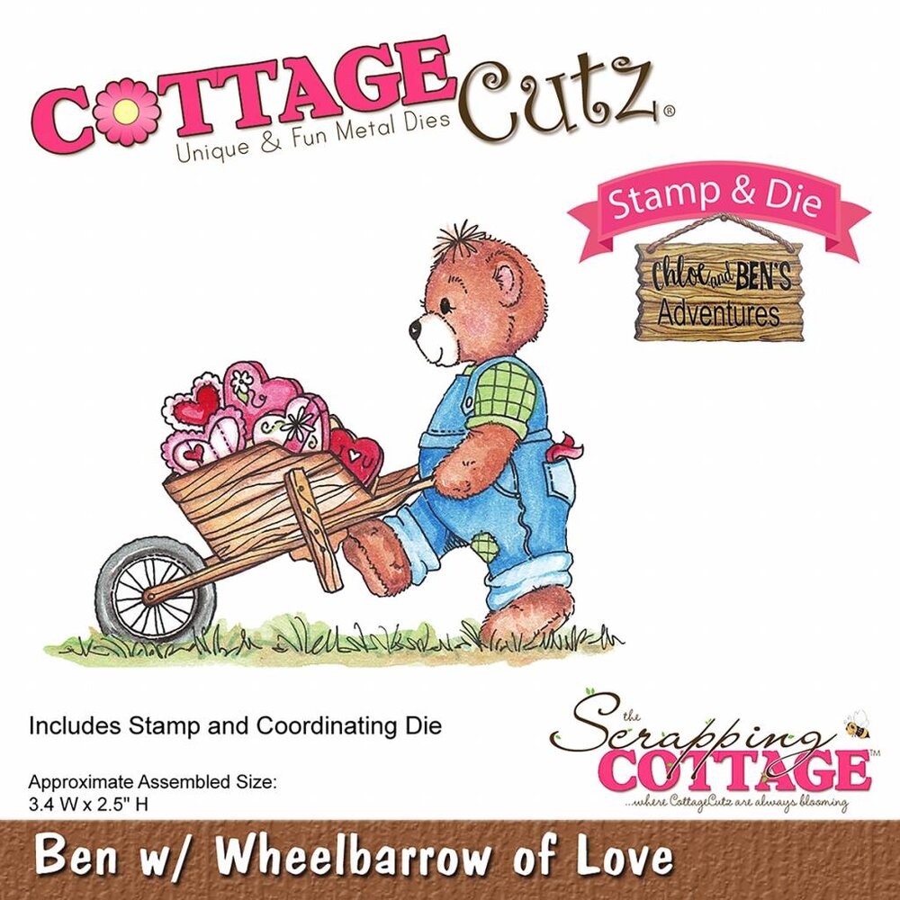 Scrapping Cottage CottageCutz Ben with Wheelbarrow of Love (CCS-023) Scrapping Cottage CottageCutz Ben with Wheelbarrow of Love (CCS-023)