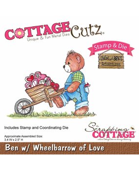Scrapping Cottage CottageCutz Ben with Wheelbarrow of Love (CCS-023) Scrapping Cottage CottageCutz Ben with Wheelbarrow of Love (CCS-023)
