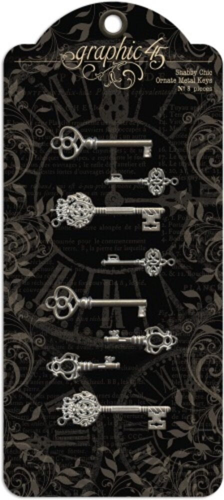 Graphic 45 Shabby Chic Ornate Metal Keys (4500839)