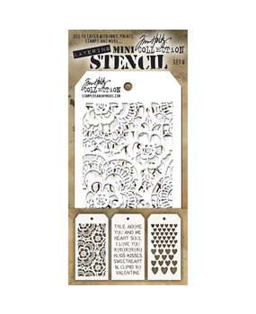Stampers Anonymous Tim Holtz Mini Layering Stencil Set 6 (THMST006)
