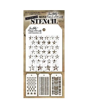 Stampers Anonymous Tim Holtz Mini Layering Stencil Set 11 (THMST011) Stampers Anonymous Tim Holtz Mini Layering Stencil Set 11 (THMST011)