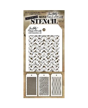 Stampers Anonymous Tim Holtz Mini Layering Stencil Set 12 (THMST012) Stampers Anonymous Tim Holtz Mini Layering Stencil Set 12 (THMST012)
