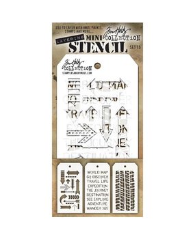 Stampers Anonymous Tim Holtz Mini Layering Stencil Set 15 (THMST015)