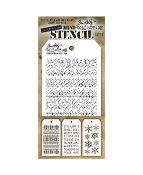 Stampers Anonymous Tim Holtz Mini Layering Stencil Set 18 (THMST018) Stampers Anonymous Tim Holtz Mini Layering Stencil Set 18 (THMST018)