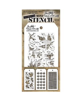 Stampers Anonymous Tim Holtz Mini Layering Stencil Set 22 (THMST022) Stampers Anonymous Tim Holtz Mini Layering Stencil Set 22 (THMST022)