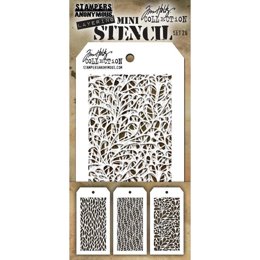 Stampers Anonymous Tim Holtz Mini Layering Stencil Set 26 (THMST026)