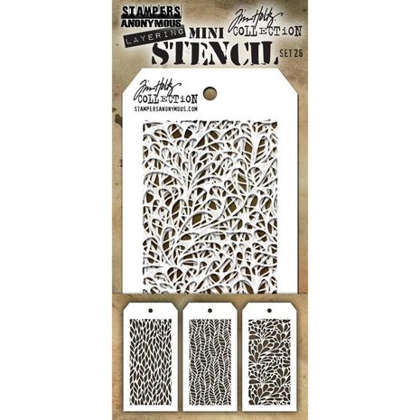 Stampers Anonymous Tim Holtz Mini Layering Stencil Set 26 (THMST026)