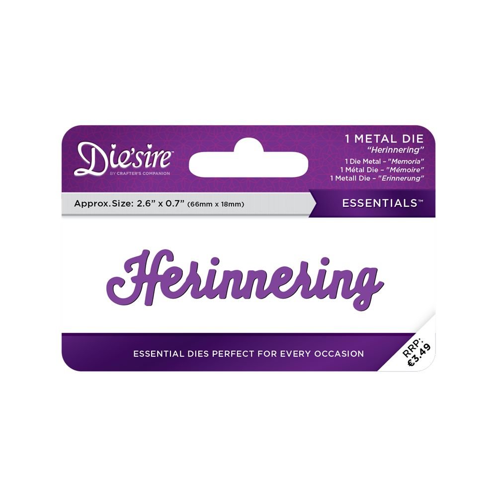 Die'sire Herinnering Words Metal Die (DS-E-W-60-NL) Die'sire Herinnering Words Metal Die (DS-E-W-60-NL)