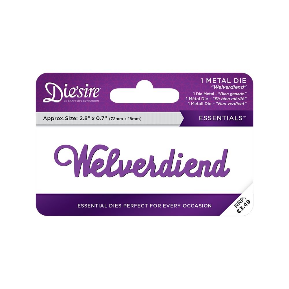 Die'sire Welverdiend Words Metal Die (DS-E-W-65-NL) Die'sire Welverdiend Words Metal Die (DS-E-W-65-NL)