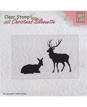 Nellie Snellen Christmas Silhouette Reindeer Clear Stamp (CSIL001)