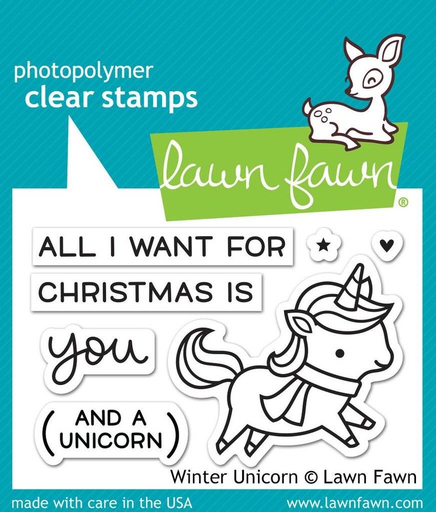 Lawn Fawn Winter Unicorn Clear Stamps (LF1218) Lawn Fawn Winter Unicorn Clear Stamps (LF1218)
