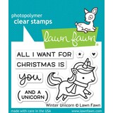 Lawn Fawn Winter Unicorn Clear Stamps (LF1218)