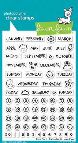 Lawn Fawn Plan On It: Calendar Clear Stamps (LF1177)