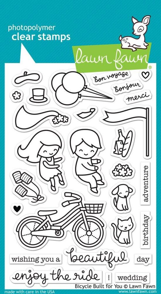 Lawn Fawn Bicycle Built For You Clear Stamps (LF1323) Lawn Fawn Bicycle Built For You Clear Stamps (LF1323)
