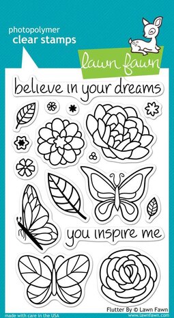 Lawn Fawn Flutter By Clear Stamps Clear Stamps (LF383) Lawn Fawn Flutter By Clear Stamps Clear Stamps (LF383)