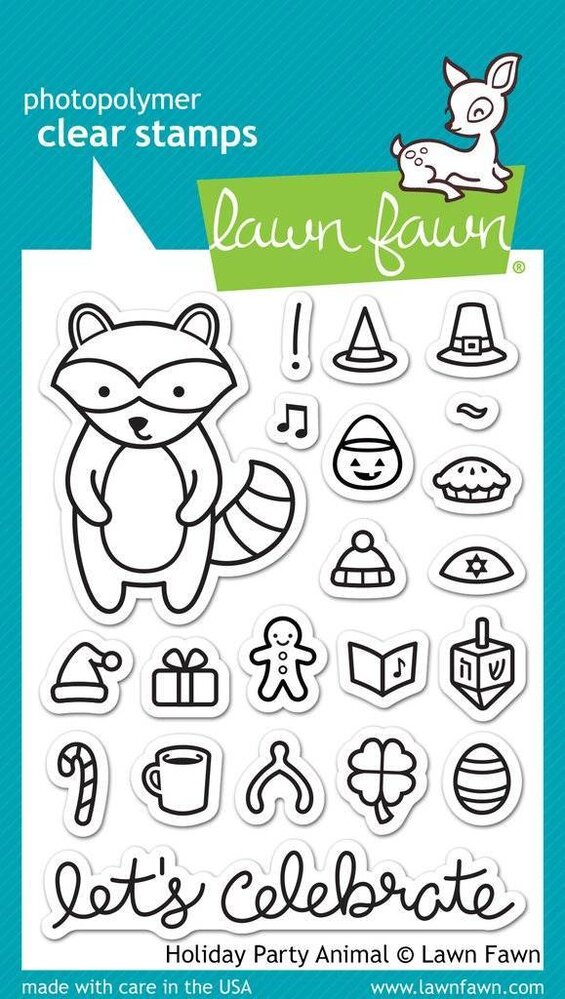 Lawn Fawn Holiday Party Animal Clear Stamps (LF934)