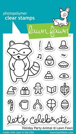 Lawn Fawn Holiday Party Animal Clear Stamps (LF934)