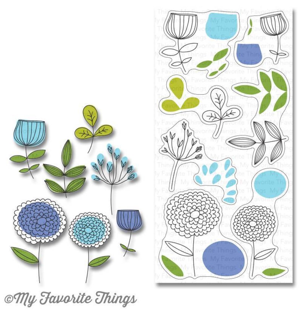 My Favorite Things Sketchy Flowers Clear Stamps (CS-192)
