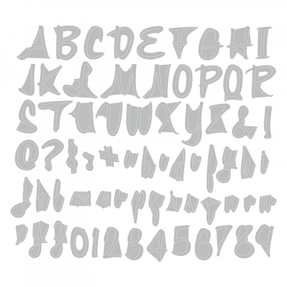 Sizzix Thinlits Alterations Alphanumeric Script Ti Tall (662228)