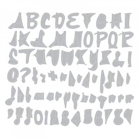 Sizzix Thinlits Alterations Alphanumeric Script Ti Tall (662228)