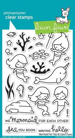 Lawn Fawn Mermaid For You Clear Stamps (LF1167) Lawn Fawn Mermaid For You Clear Stamps (LF1167)