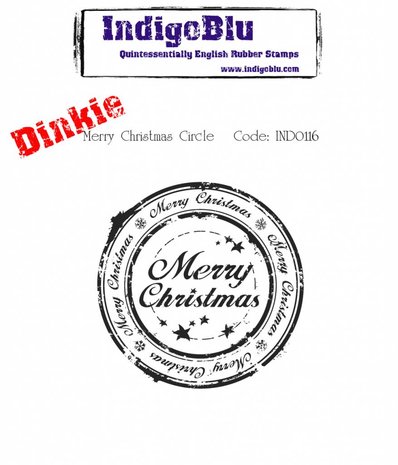 IndigoBlu Merry Christmas Circle Mounted A7 Rubber Stamps (IND0116)