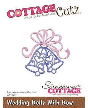 Scrapping Cottage CottageCutz Wedding Bells With Bow (CC-327) Scrapping Cottage CottageCutz Wedding Bells With Bow (CC-327)