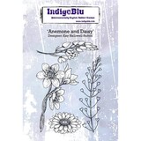 IndigoBlu Anemone and Daisy A6 Rubber Stamp (IND0371)